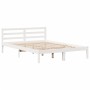 Estructura de cama sin colchón madera maciza blanca 120x190 cm