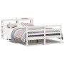 Estructura de cama sin colchón madera de pino blanca 150x200 cm