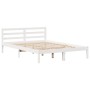 Estructura de cama sin colchón madera de pino blanca 150x200 cm