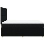 Cama box spring con colchón tela negro 160x200 cm