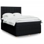 Cama box spring con colchón tela negro 160x200 cm