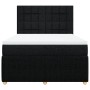 Cama box spring con colchón tela negro 160x200 cm