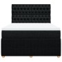 Cama box spring con colchón tela negro 160x200 cm