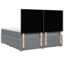Cama box spring con colchón tela gris claro 180x200 cm