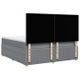 Cama box spring con colchón tela gris claro 180x200 cm
