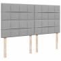 Cama box spring con colchón tela gris claro 180x200 cm
