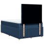 Cama box spring con colchón tela azul 120x200 cm