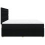 Cama box spring con colchón tela negro 200x200 cm