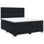 Cama box spring con colchón terciopelo negro 180x200 cm
