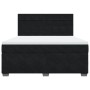 Cama box spring con colchón terciopelo negro 180x200 cm