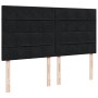 Cama box spring con colchón terciopelo negro 180x200 cm