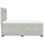 Cama box spring con colchón terciopelo gris claro 160x200 cm