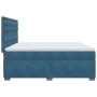 Cama box spring con colchón terciopelo azul 180x200 cm