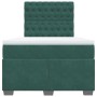 Cama box spring con colchón terciopelo verde oscuro 120x190 cm