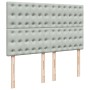 Cama box spring con colchón terciopelo gris claro 140x200 cm