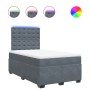 Cama box spring con colchón terciopelo gris oscuro 120x190 cm