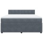 Cama box spring con colchón terciopelo gris oscuro 180x200 cm