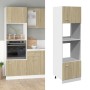 Armario de microondas contrachapada color roble 60x57x207 cm