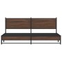 Estructura de cama sin colchón metal roble marrón 200x200 cm