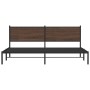 Estructura de cama sin colchón metal roble marrón 200x200 cm