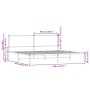 Estructura de cama sin colchón metal roble marrón 200x200 cm