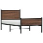 Estructura de cama sin colchón metal marrón roble 75x190 cm