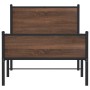 Estructura de cama sin colchón metal marrón roble 75x190 cm