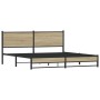 Estructura de cama sin colchón metal roble Sonoma 183x213 cm