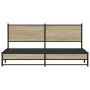 Estructura de cama sin colchón metal roble Sonoma 183x213 cm