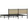 Estructura de cama sin colchón metal roble Sonoma 183x213 cm