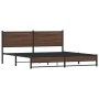 Estructura de cama sin colchón metal roble marrón 183x213 cm