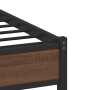 Estructura de cama sin colchón metal roble marrón 183x213 cm