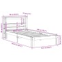 Estructura de cama con cabecero sin colchón blanco 90x200 cm