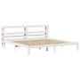 Estructura de cama con cabecero sin colchón blanco 200x200 cm