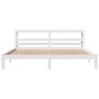 Estructura de cama con cabecero sin colchón blanco 200x200 cm