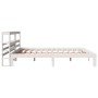 Estructura de cama con cabecero sin colchón blanco 200x200 cm