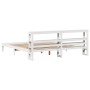 Estructura de cama con cabecero sin colchón blanco 200x200 cm
