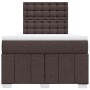 Cama box spring con colchón tela marrón oscuro 120x200 cm