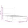 Estructura de cama sin colchón metal roble ahumado 107x203 cm