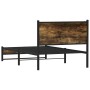 Estructura de cama sin colchón metal roble ahumado 100x200 cm