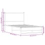 Estructura de cama sin colchón metal roble ahumado 100x200 cm