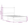 Estructura de cama sin colchón metal roble ahumado 90x200 cm