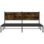 Estructura de cama sin colchón metal roble ahumado 160x200 cm