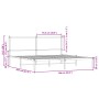 Estructura de cama sin colchón metal roble ahumado 160x200 cm