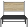 Estructura de cama sin colchón metal roble Sonoma 90x200 cm