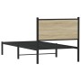 Estructura de cama sin colchón metal roble Sonoma 90x200 cm