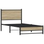 Estructura de cama sin colchón metal roble Sonoma 90x190 cm