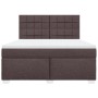 Cama box spring con colchón tela marrón oscuro 180x200 cm