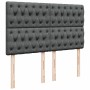 Cama box spring con colchón tela gris oscuro 160x200 cm
