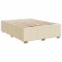 Cama sin colchón tela color crema 160x200 cm